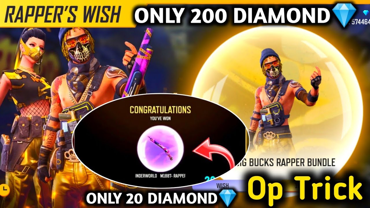 New Rapper Wish Event || I Got Rapper M1887 Skin & Rapper Bundle | Only 200 Diamond Trick