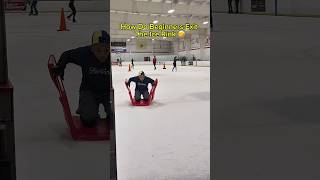 How Do Beginners Exit The Ice Rink 🤣. #iceskate #iceskating #beginner #pro