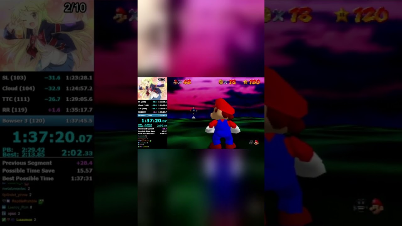 Puncay gets SM64 120 star record by 1 second, first record with Carpetless!