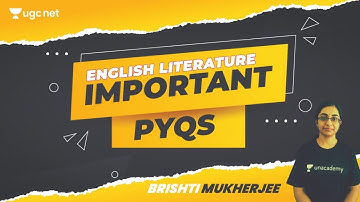 NTA UGC NET 2021 | English Literature by Brishti Mukherjee | Important PYQs
