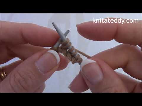Tutorial 3   Knit stitch and Inc 1 stitch Knit a Teddy, Dog Row 1