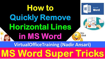Fast Ways to Remove Horizontal Lines From Table in Word