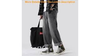 Top Straight Jeans Mens Fashion Washed Casual Retro Jeans Pants Men Streetwear Wild Hip Hop Loose