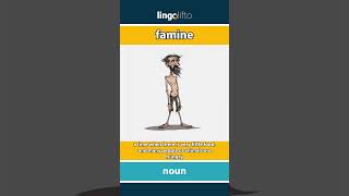Famine Meaning Flash Card Learn English Vocabulary