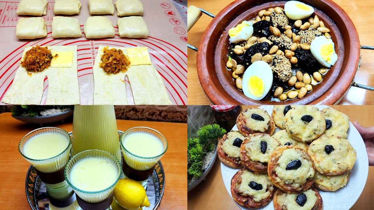 4 وصفات تنفعك لفطور و سحور رمضان 2026 🔥 مسمن معمر فالفران + عصير الخوخ + ميني بيتزا + اللحم بالبرقوق