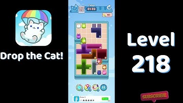 🎮 Drop the Cat! Level 218 Walkthrough | Fun Candy Puzzle Challenge 🐱