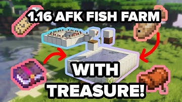1.16 AFK Fish Farm WITH TREASURE LOOT - Overpowered Enchanted Books - Simple Tutorial LetsdothisEpic