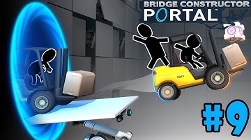 Bridge Constructor Portal - Walkthrough - Part 9 - Super-Colliding Super Button (PC HD) [1080p60FPS]
