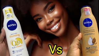 Nivea Q10+ VitaminC vs Nivea Nourishing Cocoa Butter Honest Review #review #skincare #nivea