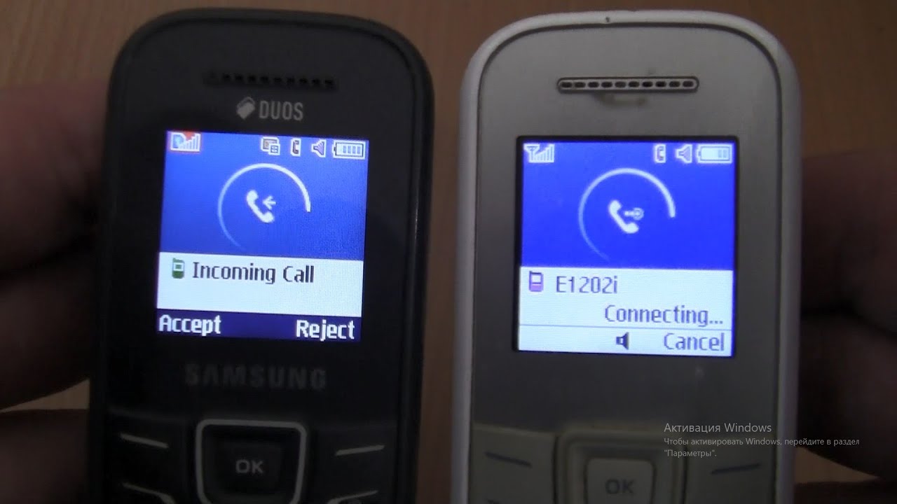 Incoming call & Outgoing call at the Same Time Samsung 1200M black +E1202i