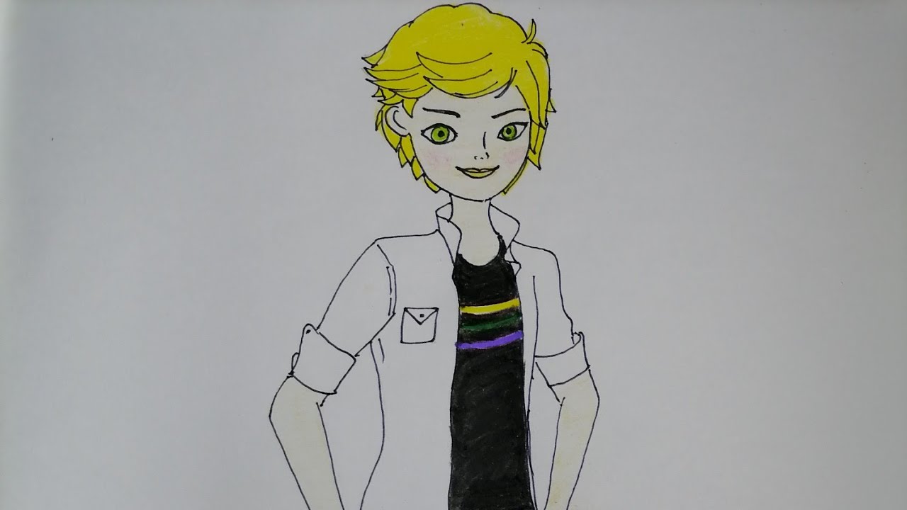 How to draw adrien agreste | පූස් කොල්ලා | miraculous ladybug |Art book