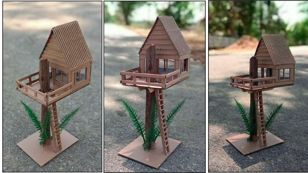 DIY Treehouse Using Cardboard // How to make a amazing cardboard house ...