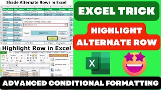 Alternate Row Highlight In Excel By Using Conditional Formatting | Advanced Conditional Formatting