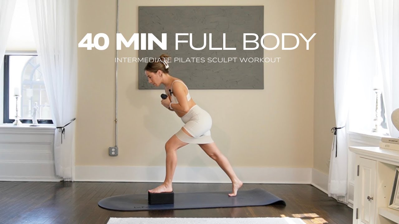 40 MIN FULL BODY PILATES WORKOUT WITH DUMBBELLS, YOGA BLOCK & BOOTY BAND | full body home workout