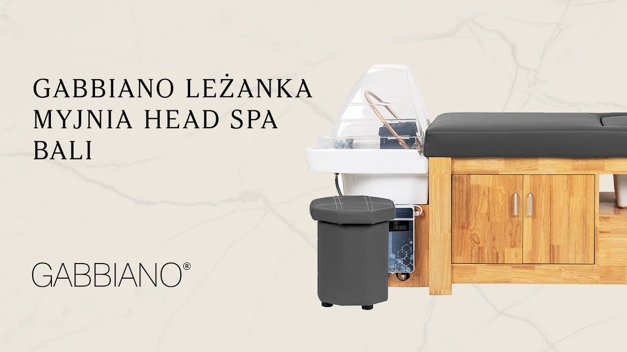 Leżanka Gabbiano Head Spa Bali - Luksusowa Myjnia Fryzjerska z Drewnianym Wykończeniem