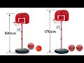 Pellor adjustable basketball back board stand  hoop set for children kids  150 cm