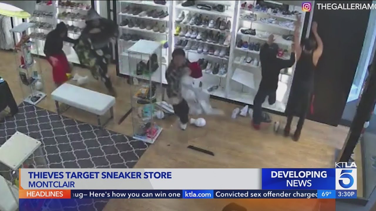 Chaotic robbery at Montclair sneaker store caught on video