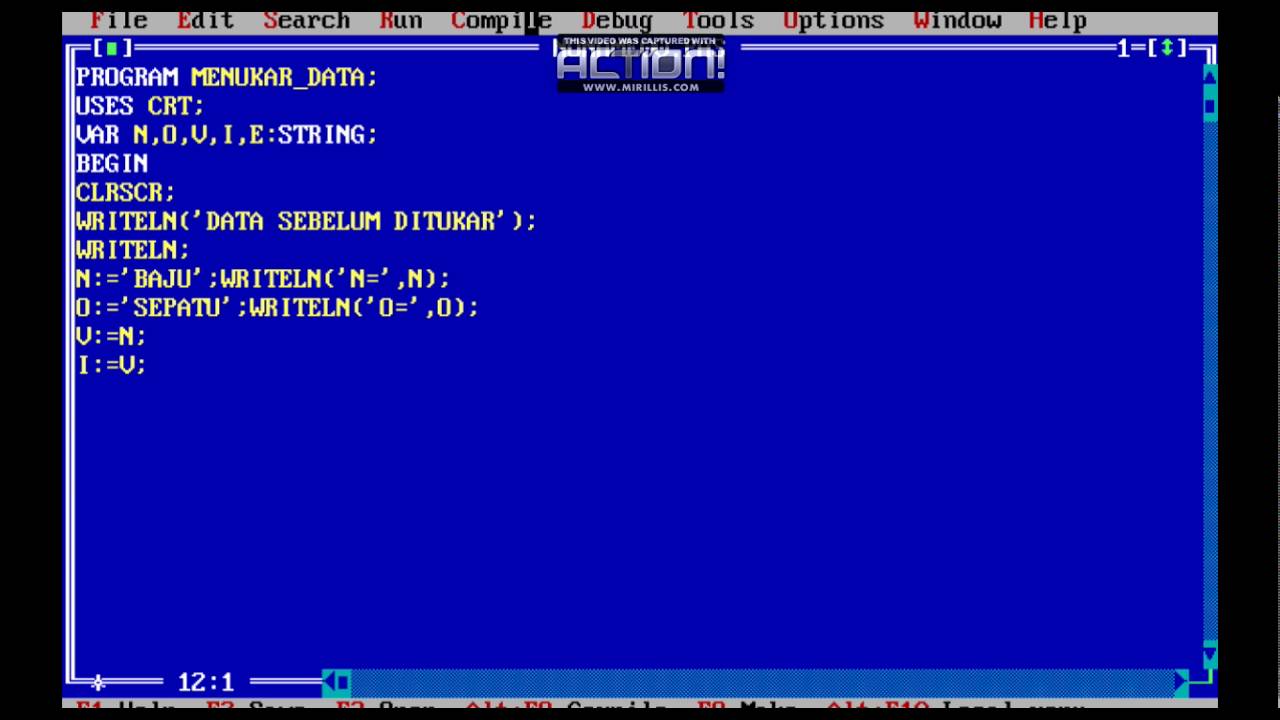 PROGRAM MENUKAR DATA MENGGUNAKAN TURBO PASCAL - YouTube