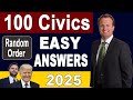 100 Civics Questions and answers EASY ANSWERS - Random 2X | 2008 version | US Citizenship Test 2025