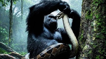 Python vs. Silverback Gorilla | Silent constriction vs. raw power #python #gorilla #animals
