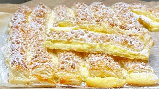 The best curd vanilla sticks made from puff pastry
