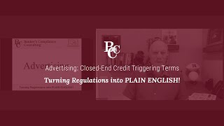 Advertising: ClosedEnd Credit Triggering Terms