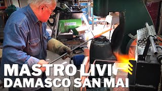Mastro Livi's twisted carbon damascus San Mai steel, the italian straight razors maker