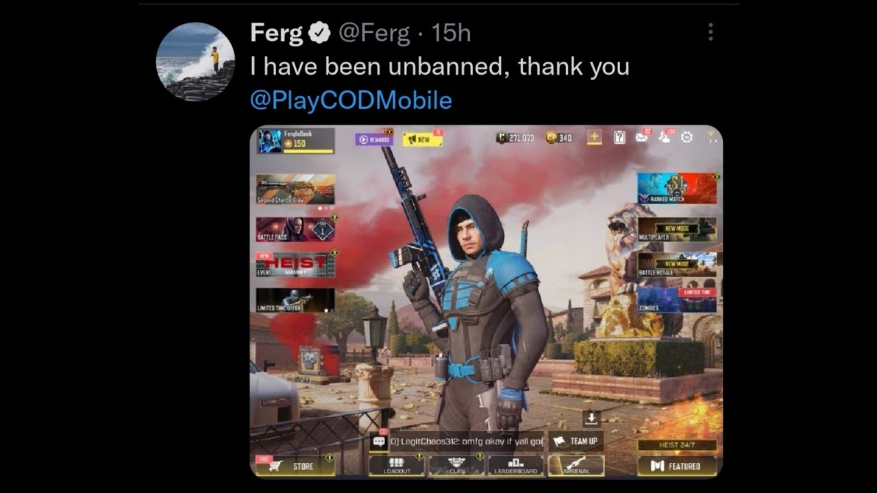 IFerg has been UNBANNED from COD Mobile YouTube