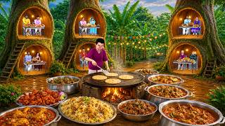 Tree Trunk Dhaba पेड़ का ढाबा Famous Street Food Cooking Comedy Hindi Kahani Moral Stories