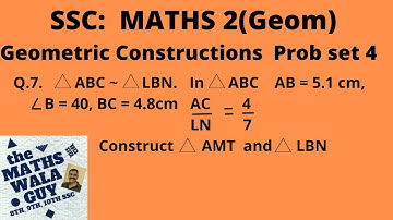 Geometric Constructions Std 10 SSC, Maharashtra Board ,Problem set 4,  Q7