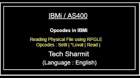 IBMi (AS400) Reading Physical File in RPGLE | as400 tutorial for beginners | Opcodes in rpgle |