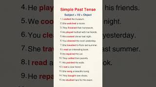 Simple Past Tense Sentences (Subject + V2 + Object) For Perfect Grammar 🚀 Learn English Easily Resimi