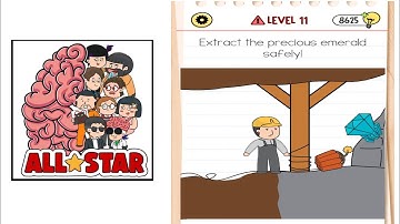 Brain test All star Master level 11 Extract the precious emerald safely