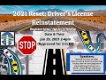 2021 Reset: Driver's License Reinstatement 1/29/21