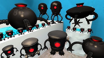 SPARTAN KICKING NEW OMNIDROID V.8 ROBOT FAMILY FROM ROBLOX In BATHROOM - Garry