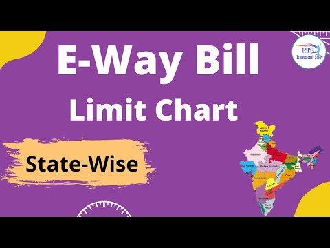 E Way Bill Limit Chart State Wise | What is e way bill limit  | e way bill limit