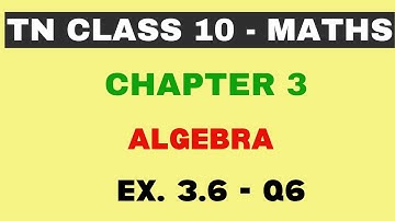 10th Maths | Chapter 3 | Algebra | Exercise 3.6 - Q6 | Maths Clock | TN Class10
