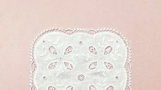 Hedebo Embroidery White Work Doily Making Hand Embroidery Square Doily3