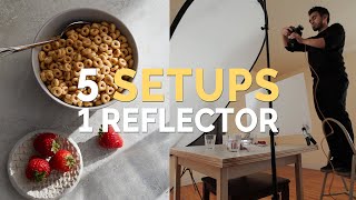 5 Creative Food Photography Lighting Setups using just ONE Reflector