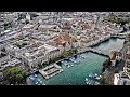 Drone Views of Switzerland in 4k: Downtown Zurich