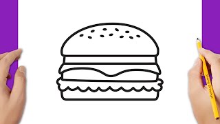 How to draw a cheeseburger / hamburger screenshot 3