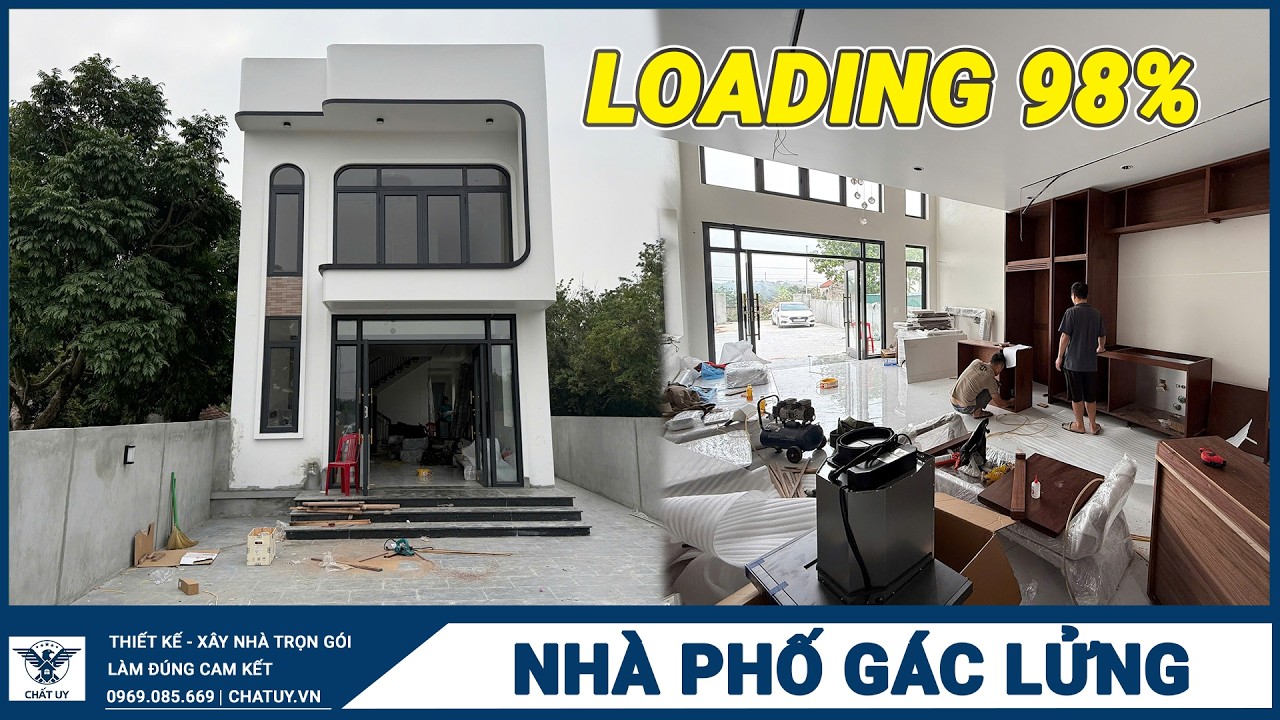 Gấp rút hoàn thiện những công việc cuối cùng kịp vào ở trước Tết - NHÀ GÁC LỬNG anh Bao - Hà Nam.
