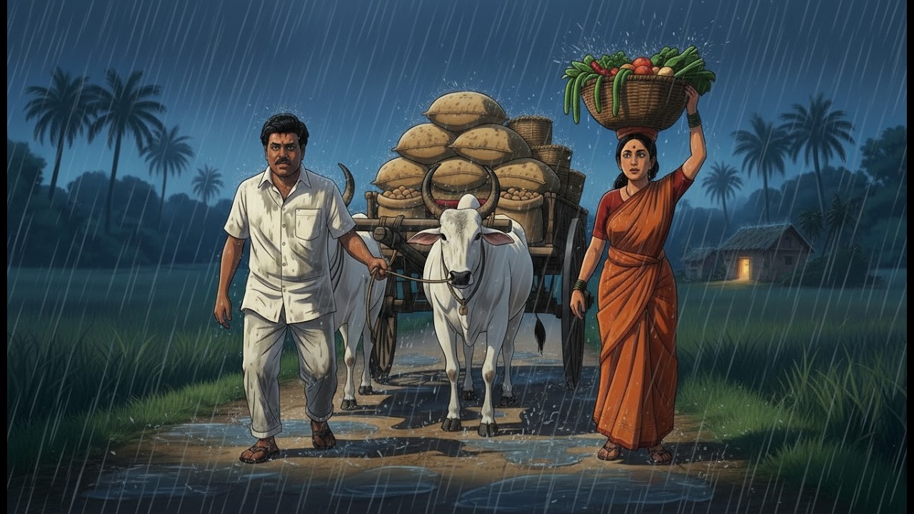 Rainy Day in the Village:Morning to Night Slow Living(Indian Family Cooking&Harvesting)Ghibli-style