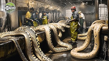 How Millions of Pythons Are Processed 🐍  Massive Farming for Skin, Meat & Fat