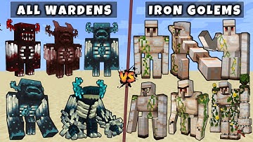 All Iron Golems vs All Wardens in Minecraft - Mutant & Titan Wardens vs Mutant Titan Iron Golems v2