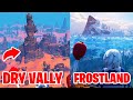 Where to find Dry valley mesas biome (Desert biome) Frostland biome (Ice area) in LEGO FORTNITE