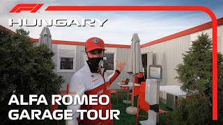 Alfa Romeo Garage Tour With Antonio Giovinazzi | 2020 Hungarian Grand Prix
