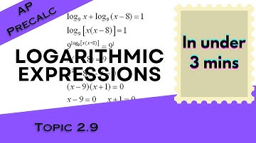 Logarithmic Expressions in Under 3 mins (AP Precalculus Topic 2.9)