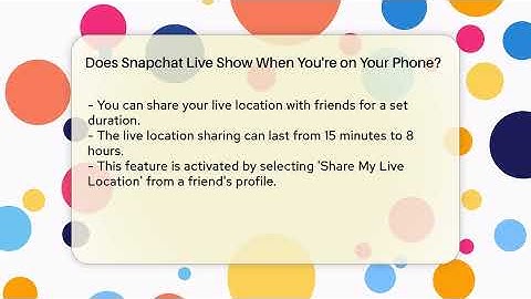 Does Snapchat Live Show When You