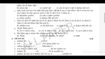 real paper class 8th science paper, September 2022, PSEB board,